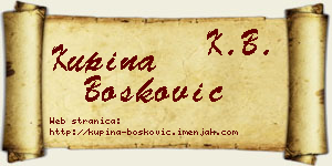 Kupina Bošković vizit kartica